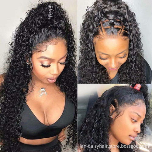 Fast Shipping Brazilian Deep Wave  HD Lace  Wig 100%  Human Hair 150% density 4x4  Thin Transparent HD Lace Frontal Closure Wigs